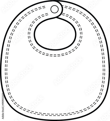 bib, baby, infant, toddler, accessory, clothing, apparel, garment, feeding, drool, rounded, snap, button, closure, soft, cute, vector, design, sketch, illustration