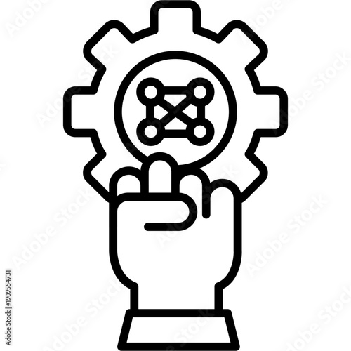 Raised fist holding gear Icon