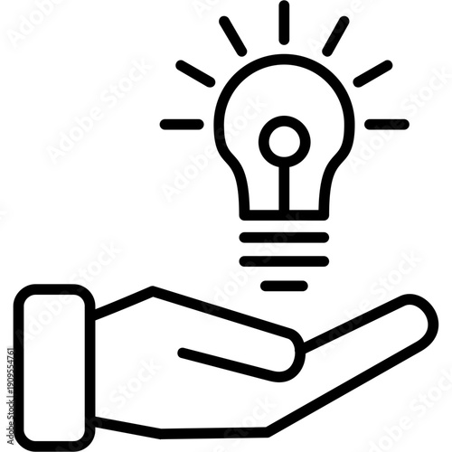 Hand holding light bulb Icon