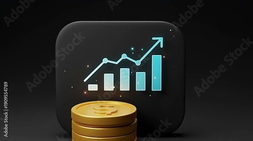 Financial Growth Graph on Digital Device.