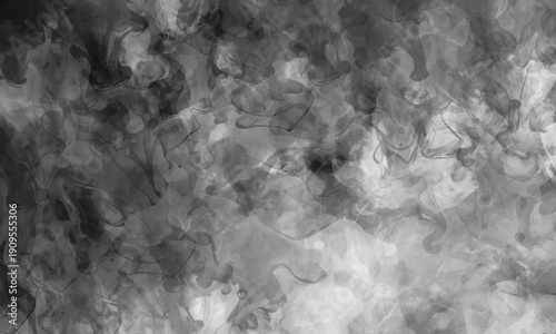 Cinematic misty atmosphere with swirling vapor and shadowy abstract forms