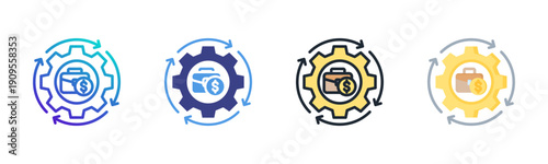 Business Cycle icon set multiple style collection