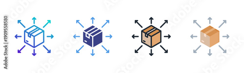 Distribution icon set multiple style collection