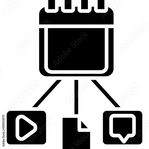 Content blocks with play and message Icon
