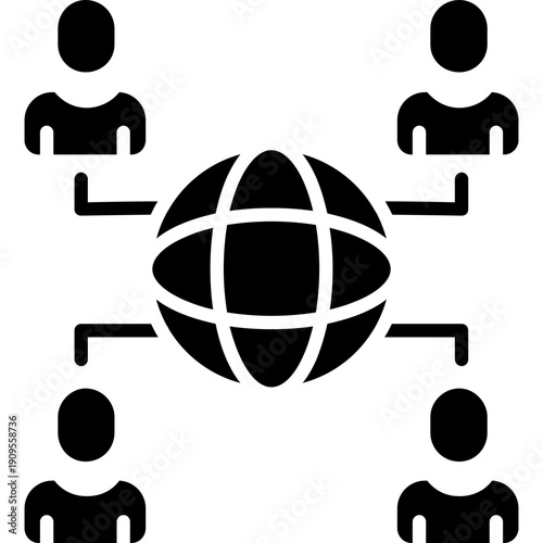 Globe with connected users Icon