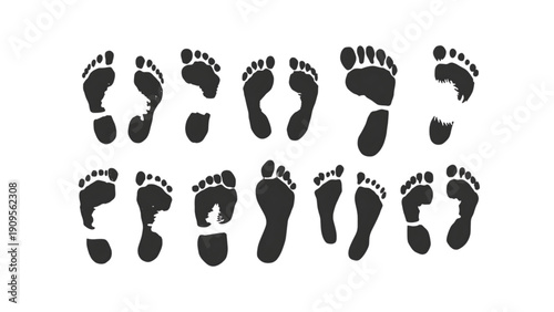set of foot icons