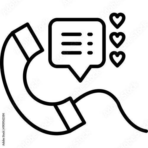 Phone with chat and heart Icon