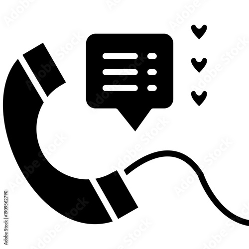 Phone with chat and heart Icon
