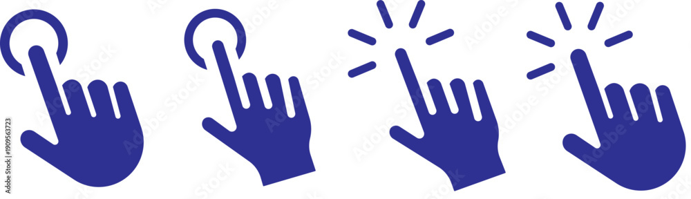 Fototapeta premium Hand click icon set. pointer sign and symbol. Hand click icon set illustration. pointer sign and symbol. hand cursor icon. Computer mouse click cursor arrow icons set. Clicking cursor