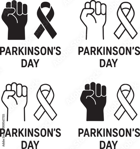 Parkinsons Motivational Graphic Icon, Parkinsons day awareness, Parkinsons inspirational campaign, Parkinsons healthcare support concept, medical advocacy vector isolated