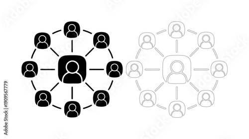 Digital network connecting people in a community, illustrating social connections and collaboration.