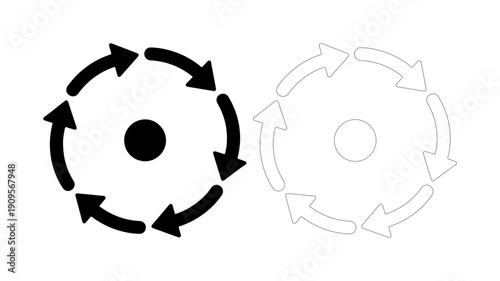 Circular arrows symbolizing a cycle of renewal and continuous process