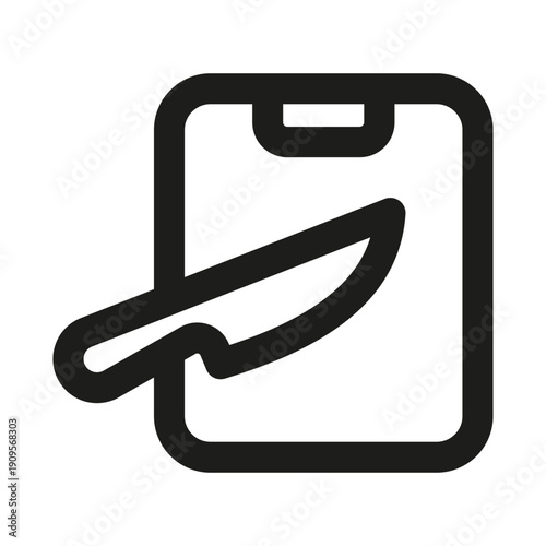 Cutting Board Professional Modern Line Icon. Minimal kitchen utensil chopping food preparation outline design