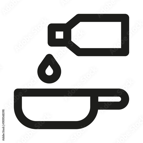 Pouring Oil Professional Modern Line Icon. Minimal cooking liquid bottle drizzle kitchen food preparation outline design
