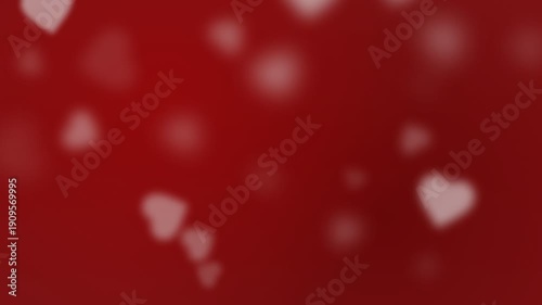 Valentine's Day Romantic Background with Floating Gradient Red Hearts | 4K Animated Loop