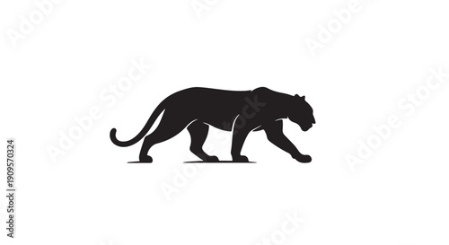 Silhouette of a Panther: A sleek and powerful panther silhouette gracefully strides forward, a symbol of stealth and strength.