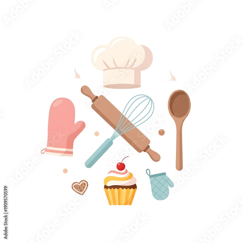 vector illustration set of kitchen items