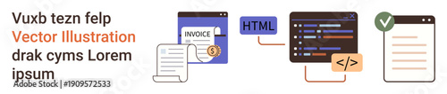 Business operations, coding, verification, data management, software development, payment systems. Invoice file, HTML code checklist. Business operations and coding