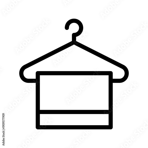 Elegant Towel hanger icon set for bathroom storage organization and modern interior design