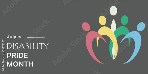 Disability Pride Month. Color stripes representing a form of impairment. vector dynamic flag disability pride month. Eps10