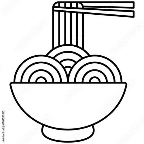 Bowl of Noodles with Chopsticks Icon