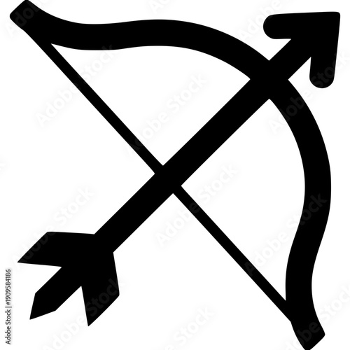 Vector illustration icon of bow and arrow symbol design