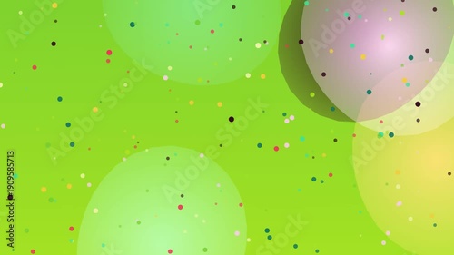 Abstract green background with bokeh effect and particles, modern design.