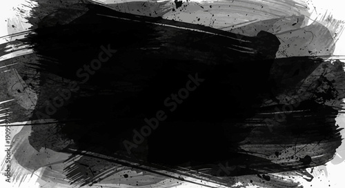 Dark artistic brush strokes on white background for creative design