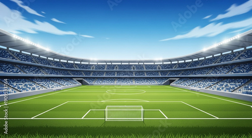 Spectacular Modern Football Stadium Illustration