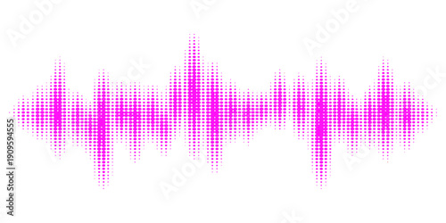 A vibrant blue digital sound wave vector illustration features an abstract electronic equalizer design with glowing frequency pulses representing modern audio technology and music waveforms