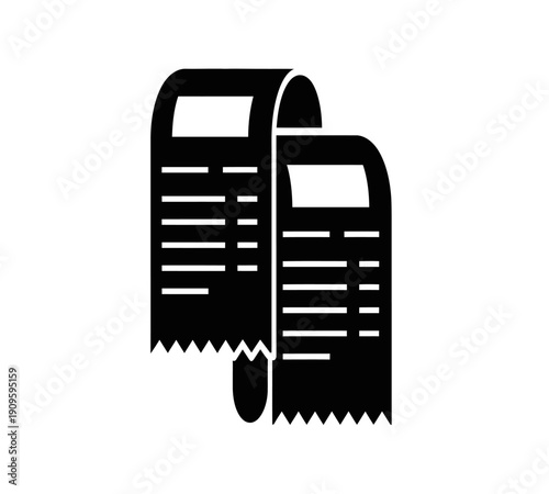 Two black silhouettes of torn or ripped paper sheets with jagged edges are displayed high quality