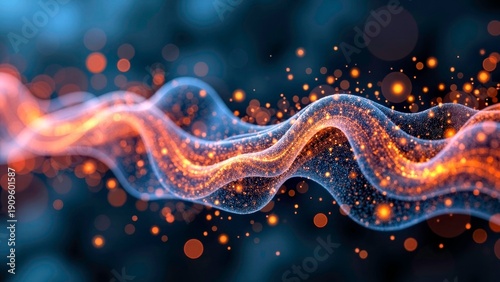 Data particle flow scene