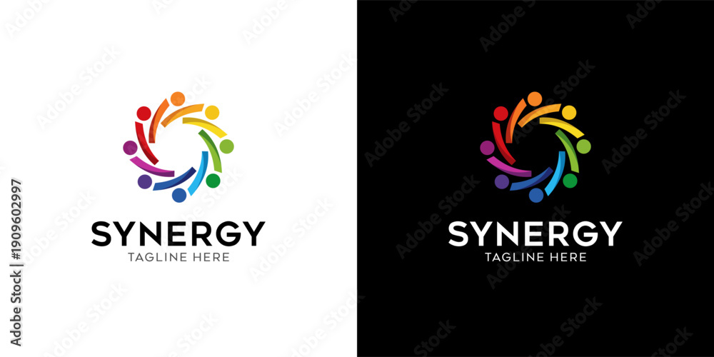 Obraz premium Circular Interlocking synergy Logo Representing Connection, Teamwork, and Community
