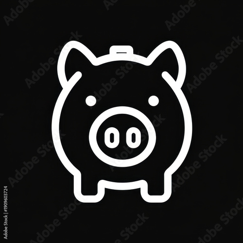 A pig on black background.