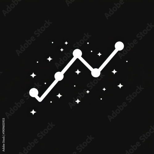 Constellation wallpaper with sleek black and white design.