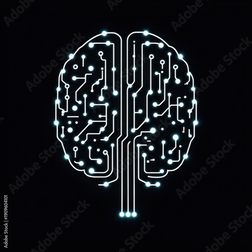 A brain with a circuit at its core.