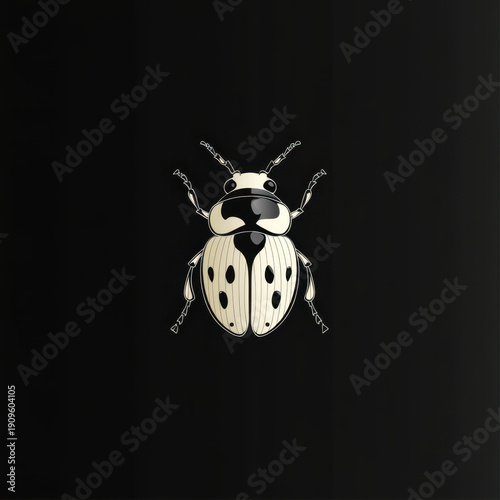 A beetle on black background.