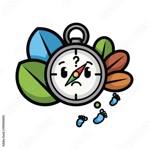 A confused stopwatch with a frowning face surrounded by falling leaves from various directions viewed wegiven a whims PageSpeed 2