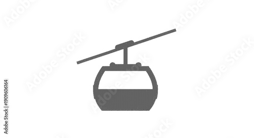 Vector illustration of cable car icon in black