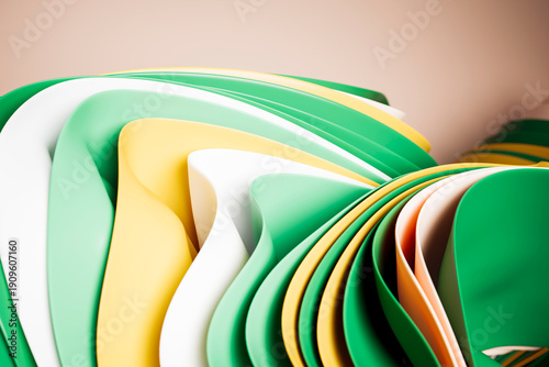3D Colorful Abstract Wave Folds