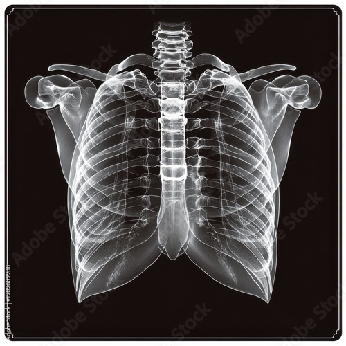 X-ray showing lungs.