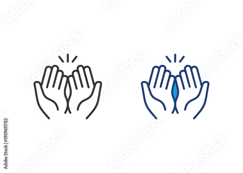 Prayer Icon Set Multiple Style Collection