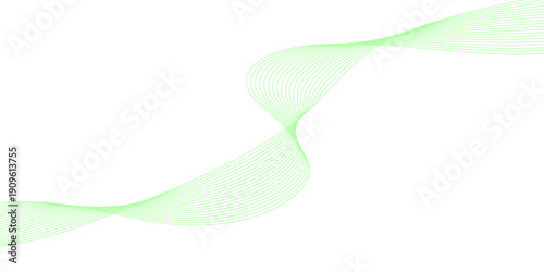 Abstract green wave illustration featuring a vector design with light curves and motion lines for an eco friendly nature wallpaper backdrop
