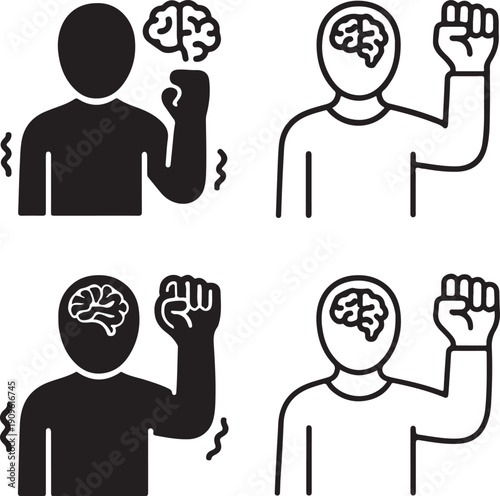 Thoughtful Expressions: Four distinct illustrations showcase human figures, each representing a different perspective on mental acuity. The images aim to inspire curiosity.