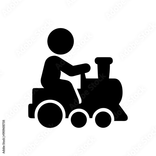 Child Riding Playground Train Icon