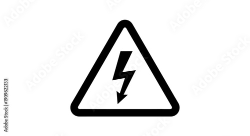 Triangular warning sign with a lightning bolt symbol, indicating high voltage or electrical hazard, on an isolated white background. Free Download Triangular warning sign with a lightning bolt symbol, indicating high voltage or electrical hazard, on an isolated white background. - GFXLoad