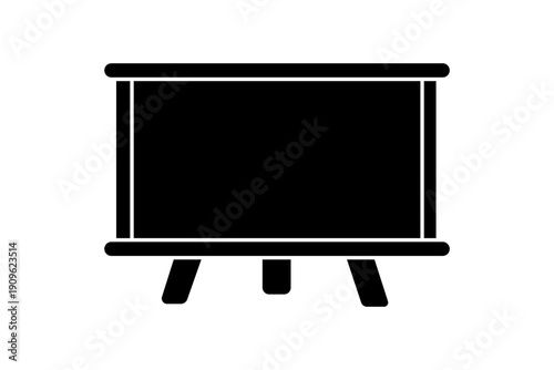 A flat icon representing a presentation board or a blackboard on a tripod stand.