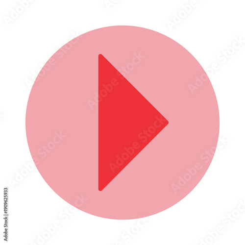 Vector of Play Button Icon For Ui_Circle Flat Icon