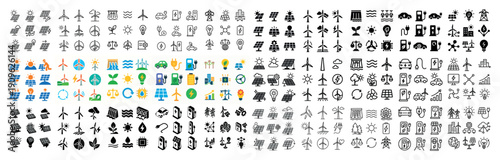 Renewable energy icons collection