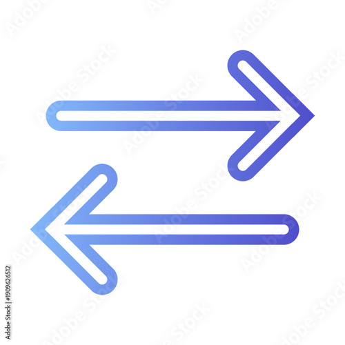Vector of Two Arrows Icon for Data Transfer and Synchronization UI_Gradient Line Icon